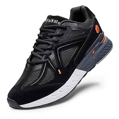 FitVille Men's Rebound Core Extra Wide Orthopedic Walking Shoe for Plantar Fasciitis