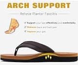 KuaiLu Mens Cushioned Yoga Mat Memory Foam Flip Flop with Faux-Leather Strap