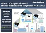 Kiwee Broadband KB-M3-03 MoCA 2.5 Adapter Kit with 2.5GbE and 30W PoE+ Power