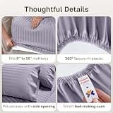 California Design Den 500 Thread Count Damask Stripe 100% Cotton Queen Sheet Set