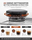 AMZCHEF Espresso Machine with Built-in Grinder and Precise PID Control