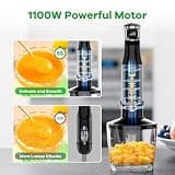 Turelar 5-in-1 1100W Handheld Immersion Blender Set with Scratch-Free Guard