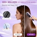 KNISUZ Go Brush Pro Cordless Mini Hair Straightener Brush Purple Travel