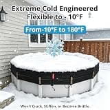 QH.HOME 24-Foot Heavy-Duty Winter Solid Pool Cover with Ratchet System