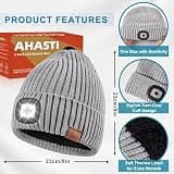 Generic 2-Pack Rechargeable LED Beanie Hats with 3 Brightness Settings