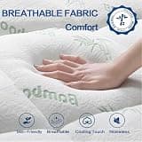 Premium 1000 GSM Extra Thick Cooling Bamboo Down Alternative Topper Queen