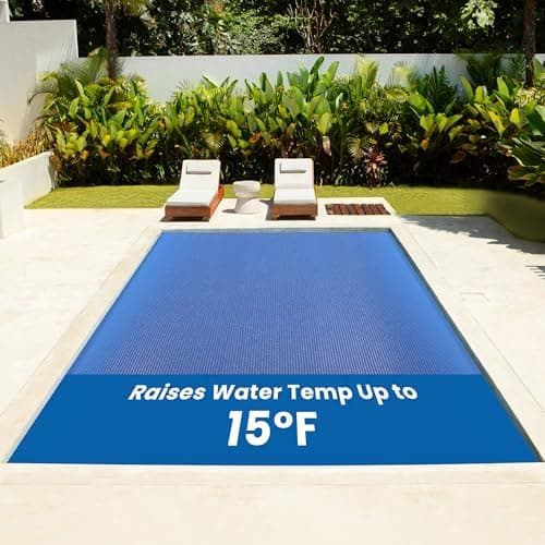 Sun2Solar Heavy-Duty Blue Rectangle Solar Pool Blanket, 18x36 Ft, 16 Mil