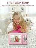 FHD 1080P Digital Point and Shoot Camera with 16X Digital Zoom and Anti-Shake Tech