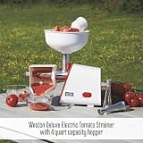 Weston Deluxe Electric Tomato Strainer, Food Mill & Sauce Maker with 3 Screens