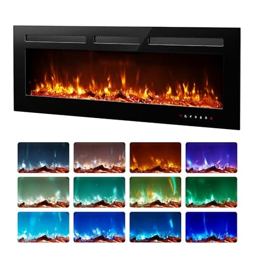 EUHOMY 50-Inch Linear Electric Fireplace with Intelligent Thermostat Control