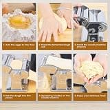MZTOGR Manual Pasta Maker Machine Complete Set with Ravioli Attachment and Rack