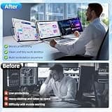 Pitycbo 2.5K Triple Laptop Screen Extender with 360-Degree Detachable Screen