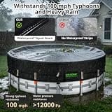 QH.HOME 550D Tear-Resistant Winter Pool Cover with Pre-Installed Winch