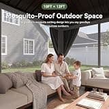 Aoxun 10x12 ft. Galvanized Steel Double Roof Hardtop Gazebo with Netting