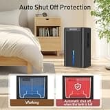BEDRED 95oz Small Ultra-Quiet Thermoelectric Dehumidifier with Ambient Lighting