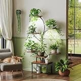 PRAISUN 51-Inch 8-Tier Curved-Tube Plant Stand with Smart Grow Light System