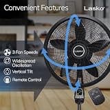 Lasko 1843 Cyclone Adjustable Pedestal Fan with Multi-Function Remote