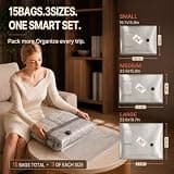 Cozy Essential Travel Vacuum Storage Bags With Cordless Type-C USB Pump, 15 Pack