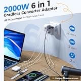 DOACE 2000W Pure Sine Wave Travel Voltage Converter with Dual 35W USB-C