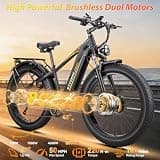 TKZZTKS 8000W Peak Dual Motor AWD E-Bike, 52V 26Ah Battery, 50 MPH Top Speed