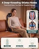 Snailax 2026 Upgraded Shiatsu Roller Back Massager Pad with Seat Vibration