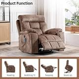 CANMOV Overstuffed Power Lift Recliner Chair with Heat and Massage