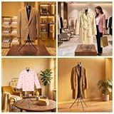 TONINT Adjustable Height Wood Hanger Garment Steamer Stand