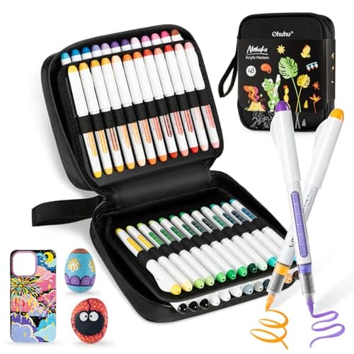 Ohuhu Multi-Tip Acrylic Paint Markers 48-Pack