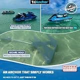 WavesRx TriAnchor 5-Pound Stainless Steel Compact Folding Anchor Kit for PWCs