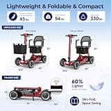 Rylox Lightweight Aluminum Folding Mobility Scooter with Air Tires