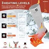 SAVIOR HEAT 150°F Fast Heating Coolmax Electric Heated Socks with LED Display