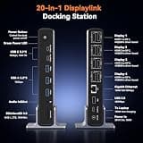 TobenONE DisplayLink 20-in-1 Quad 4K Docking Station
