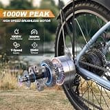 Funhang 26-Inch Step-Through City Cruiser E-Bike, 1000W Motor, 48V 374.4Wh