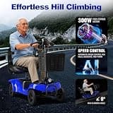 AXADA 4-Wheel Heavy-Duty Foldable Mobility Scooter