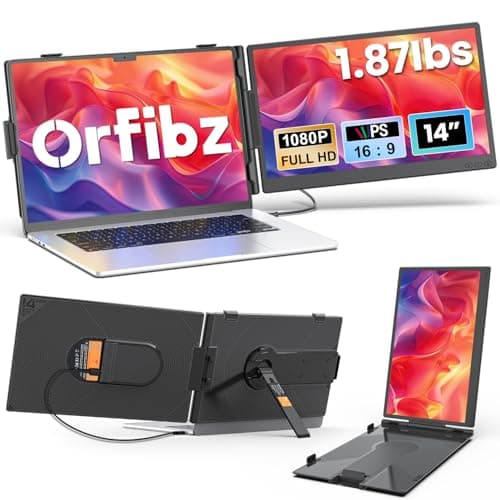 Orfibz 14.2-Inch FHD IPS Attachable Laptop Screen Extender with 300 Nits