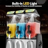GSEICE 45L Triple-Tank Commercial Slushy Machine with Illuminated Tanks