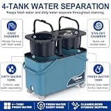 4-Chamber Separating Spin Mop System with Glide Wheels and 6 Microfiber Pads