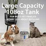 Veken 3.2L Stainless Steel Pet Water Fountain with 6 Replacement Filters