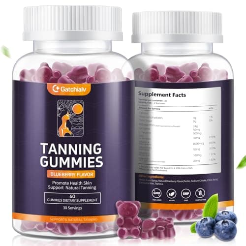 Gatchialv Hydrating Sunless Tanning Gummies with Coconut Oil and Hyaluronic Acid