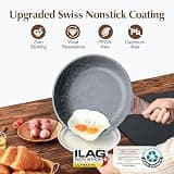 SENSARTE 9.5-Inch Swiss Granite Nonstick Frying Pan with Woodgrain Handle