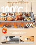 LBOLHZO Graphene Extra Large Silicone Food Warming Mat with 6 Settings (36 x 16)