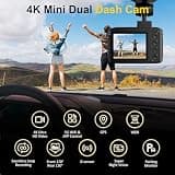 WANLIPO A13 4K Front and 2.5K Rear Dual Dash Cam with 5GHz Wi-Fi and 64GB Card