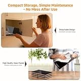 FEPPO 4-in-1 Modular Expandable Tempered Glass Electric Warming Tray (33 x 15 Inches)