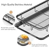 Thorses Food-Grade Stainless Steel Air Fryer Basket Set with Parchment Paper