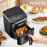 Deime Compact Quiet Digital Air Fryer for Baking and Roasting, 3-Quart