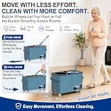 4-Chamber Separating Spin Mop System with Glide Wheels and 6 Microfiber Pads