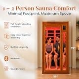 Dynamic Saunas Barcelona 1-2 Person Low EMF FAR Infrared Sauna w/ Bluetooth