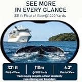 TRV 10x42 High Powered Binoculars with IPX7 Waterproofing and BAK4 Lenses