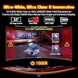 SANSUI ES-G34C5 PRO 34-Inch WQHD 240Hz 1ms Fast VA Curved Gaming Monitor