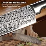 Astercook 15-Piece German Stainless Steel Knife Set with Laser Damascus Pattern